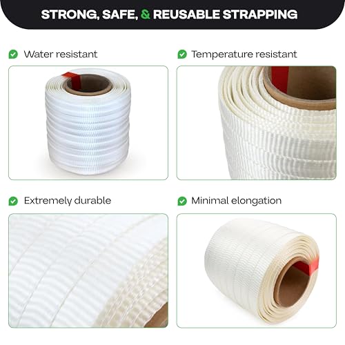 IDL Packaging Woven Cord Strapping Coil 3/4" x 250', 2425 lbs (8-Pack)