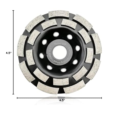 SHDIATOOL 4-1/2 Inch Diamond Concrete Grinding Cup Wheel for Angle Grinder - size: 4.5 Inch, style: Double Rows