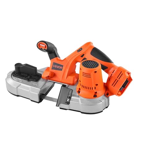 VEVOR 20V Portable Band Saw, 2.56-Inch Deep Cut, 360W Cordless Compact Bandsaw with Brushless Motor, Adjustable Speed, for Cutting Metal, Wood, Compatible with Makita Batteries (Bare Tool Only) - style: 2.56inch Bare Tool only