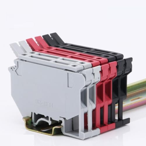 10PCS Grey DIN Rail Fuse Holders, 24V LED. 10PCS 5A Ceramic Fuses Included - color: Grey