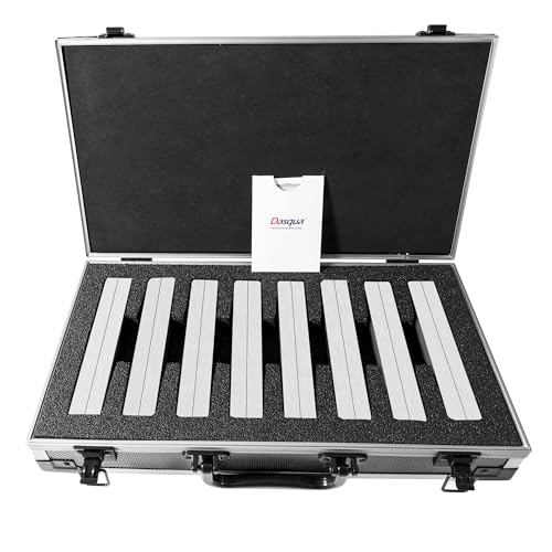 Dasqua 8 Pairs Precision Parallel Set, 1/2” Thick x 6” Long, Hardened Alloy Steel Machinist Parallels with Aluminum Case - size: 1/2" 8 pairs