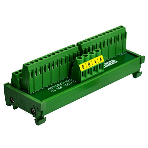 Screw Terminal Block Power Distribution Module (2x24 Position, DIN Rail Mount) - size: 2x24 Position, style: DIN Rail Mount