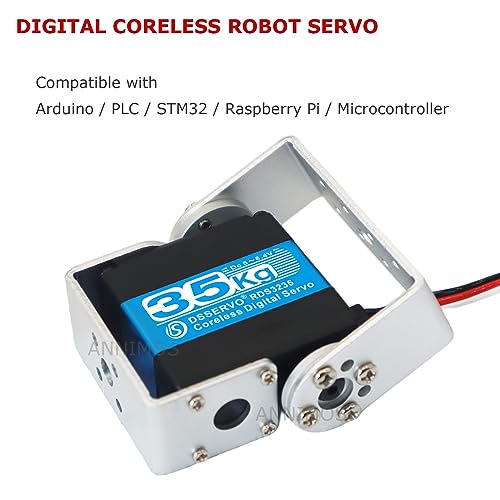 35KG Robot Servo Coreless Motor High Torque Stainless Steel Gear Digital Steering Servos with Mount Brackets - size: 35kg Coreless Motor
