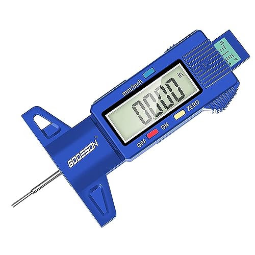 GODESON Digital Tire Tread Depth Gauge 25.4 mm Blue - color: Blue