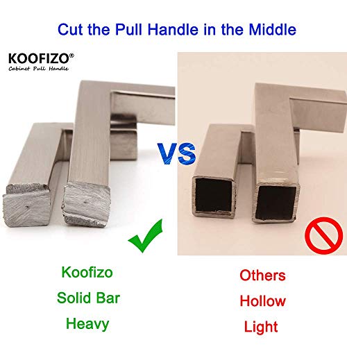 KOOFIZO 10 Pack 3-3/4 in Brushed Nickel Cabinet Pulls, Drawer Handles 1816 - color: Brushed Nickel, size: 3-3/4" CC - 10Pcs, style: Modern