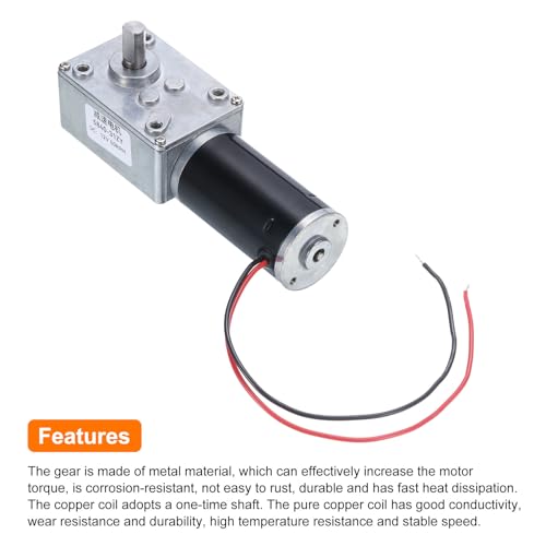 MECCANIXITY High Torque Turbine Worm Geared Motor DC 12V 8mm 50RPM - style: 50 RPM