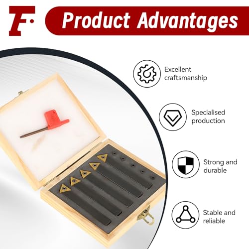 findmall 5Pcs 1/2 Inch Indexable Carbide Lathe Turning Tool Holder - size: 5Pcs 1/2"
