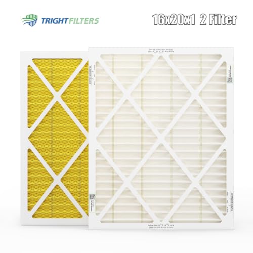 TRIGHTFILTERS 16x20x1 Air Filter MERV 11 HVAC Furnace Filter Pleated 2 Pack - size: 16x20x1
