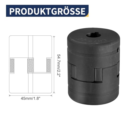 uxcell 1/2" to 5/8" L075 Flexible 3-Piece L-Jaw Coupling Coupler Set & Buna-N NBR Rubber Spider for Log Splitter Hybrid Equipment - size: 1/2" to 5/8"