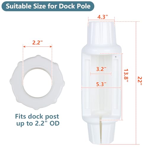 Dock Bumpers for Poles 2/4/6 Pack, Dock Post Bumpers 2" Diameter, Dock Bumpers for Docking Pole Bumpers for Post Slip-on Vertical Soft UV-Resistant Marine Grade Vinyl Black/White/Blue/Grey/Red/Purple - style: White-2 Pack-Large