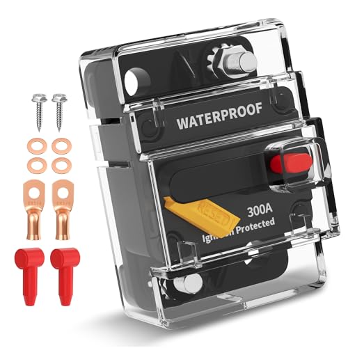 300 Amp Circuit Breaker with Manual Reset, Waterproof DC 12V-48V Breaker for Heavy-Duty Winch, Inverter, Truck, Boat, 300A 12V Circuit Breaker Battery Disconnect Switch - style: 300A