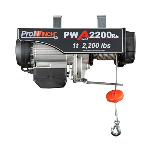 Prowinch Electric Hoist, 110V/120V, 2200lbs Lifting Capacity, 38ft Lifting Height, Wireless Remote Control, Upper & Lower Limit Switches for Home Improvement, Warehouse Clearance, Garage Hoist System - size: 2200 lb Wireless Remote
