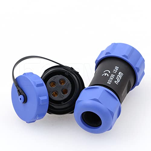 Weipu SP21 4 Pin Panel Mount Aviation Plug Socket Waterproof IP68 Connector Cable Industrial Circular Solar Electrical Connector - color: SP2110/P+SP2112/S, size: 4Pin