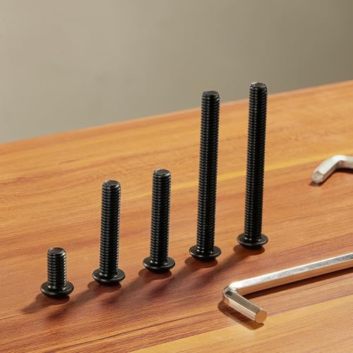 M8-1.25 x 80mm Button Head Socket Cap Bolts Screws, 10.9 Grade Alloy Steel, Allen Socket Drive, Black Oxide Finish, Full Thread, Quantity 10 - size: M8 x 80mm(10PCS)