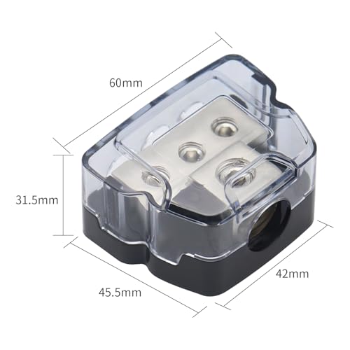 3Way Power Distribution Block 0 GA/ 4 GA in 4 Gauge/8 Gauge Wire Out Ground Blocks 2PCS - style: 3Way 0/4 IN 4/8GA OUT 2PCS