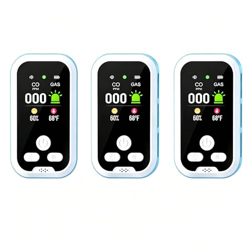 3 Pack Indoor Air Quality Tester with Humidity Temperature, LCD Display - style: Blue 3 Pack