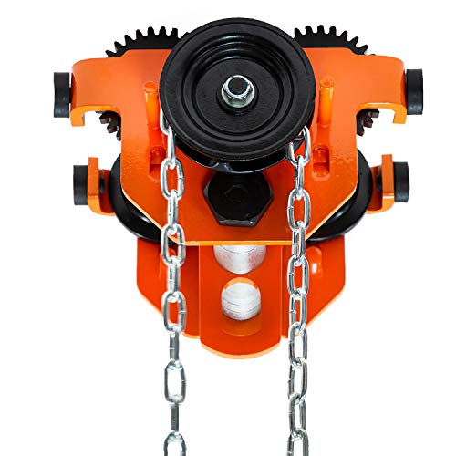 Prowinch Heavy Duty 3 Ton Capacity Manual Chain Trolley 6000 lb Geared