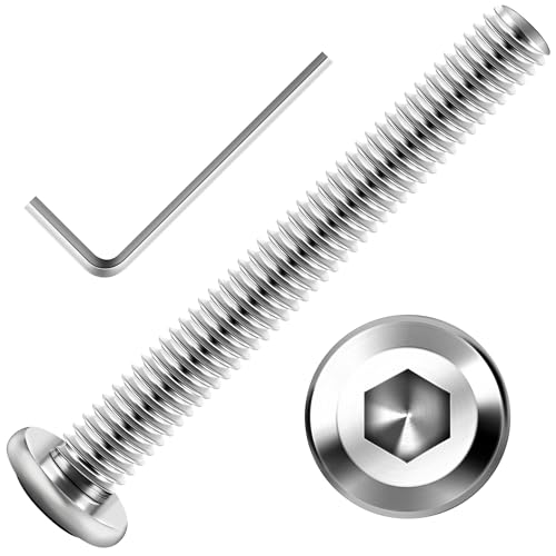30Pcs M6 x 50mm M6 Screws, Flat Head M6x1.0 Bolt Hex Socket Cap Screws Bolts, M6 Bolts 304 Stainless Steel Furniture Screws Full Thread, Bright Finish & Hex Spanner By Mywish - color: Silver-M6, size: 50mm