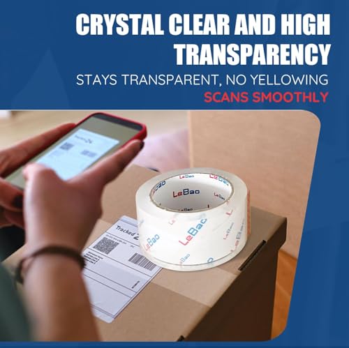 Heavy Duty Packing Tape with Metal Dispenser, 2.7 Mil Ultra-Thick Shipping Tape for Moving & Packaging, 1.88" x 60 Yards, 1 Roll Industrial Clear Tape with Pro-Seal Cutter System - size: 1-Roll with Dispenser,1.88'' x 60Yd.