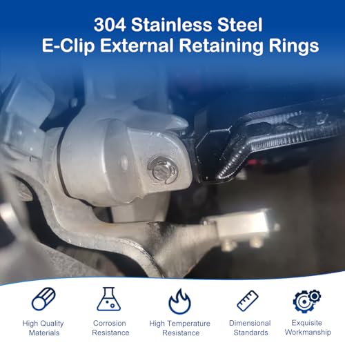 MroMax 300Pcs Stainless Steel E-Clip Assortment Kit, 10 Sizes M1.5 - M10 - size: Assortment Kit