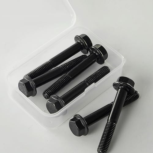 M8 x 55mm Flanged Hex Head Bolts Flange Hexagon Screws, M8x1.25 Bolt, 10.9 Grade Alloy Steel, Hexagon Head Bolts, Black Zinc Finish, Half Thread, Quantity 8 - size: M8 x 55mm(8PCS)