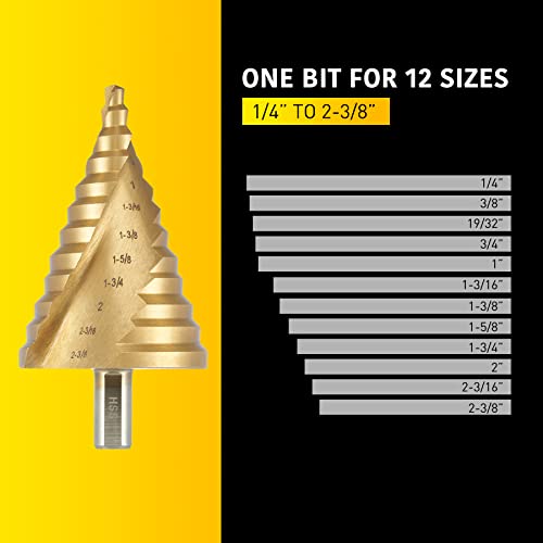 Anfrere Large Step Drill Bit - style: 1pc M2 Larger Bit (Gold)