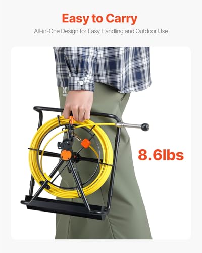 VEVOR Sewer Camera, 98.4 ft/30 m, 4.3" Pipe Drain Inspection Camera with DVR Function and LED Lights, Waterproof IP68 Borescope, Industrial Endoscope for Home Wall Duct Drain Pipe Plumbing - size: 98ft/30m, style: 4.3'' Screen with DVR Function