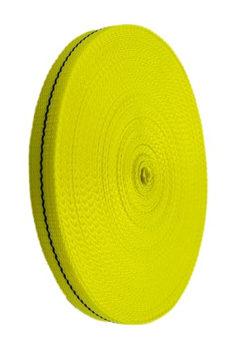 Cajun Tie Downs - 1" Heavy Duty Webbing Strap - 25 Yards (Yellow/Black) - color: Yellow/Black