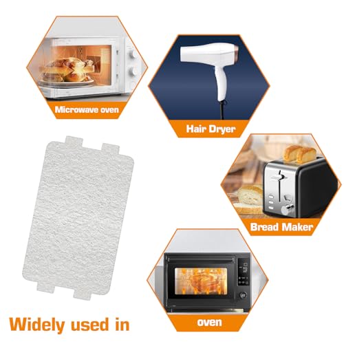 5 Pcs (117mmx64mm) Mica Sheet for Microwave Waveguide Replacement, Universal for Appliances Like Hair Dryers & Toasters. Heat Resistant, DIY Cuttable, Durable Protecting from Steam & Food Particles