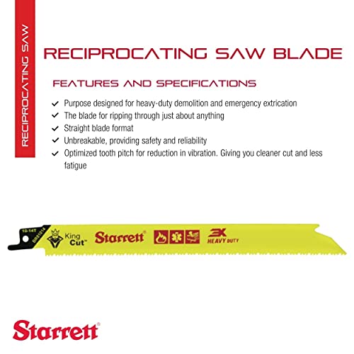 Starrett King Cut Reciprocating Saw Blade, 8" L, 3/4" W, 0.50" H, 5‑Pack - size: 8" L x 3/4" W x 0.50" Thickness