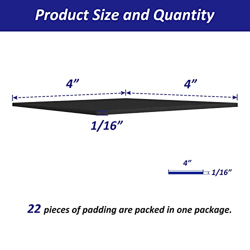 Foam Padding Sheets with Adhesive Backing - Self Stick Neoprene Insulation Foam,22PCS 1/16 Inch Thick X 4 Inch Long X 4 Inch Wide - Closed Cell Foam Sheet Square Pad - size: 4Inch x 4Inch x1/16Inch