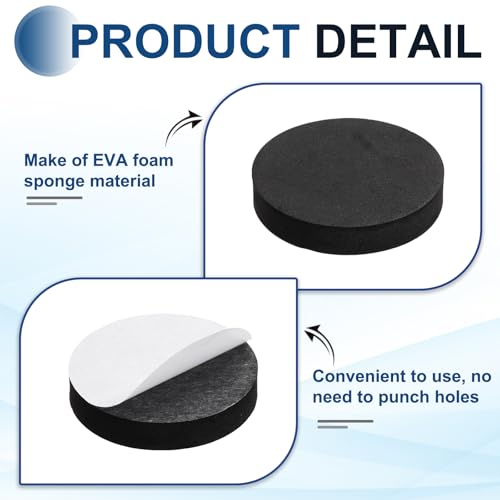 MECCANIXITY Single Sided Speaker Isolation Pads 60mmx12mm Round Black - size: 60mmx12mm