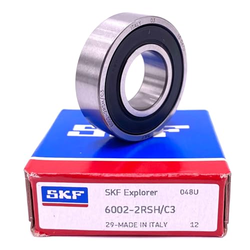 SKF Italy 6002 2RSH C3 Deep Groove Ball Bearing, Rubber Sealed, 6002 2RS DDU LLU C3 15x32x9 mm