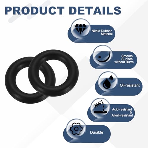 uxcell 200Pcs AS-008 O-Rings, Nitrile Rubber O-Rings 3/16" ID, 5/16" OD, 1/16" Width Round Sealing Gasket for Automotive Machine Plumbing Sealing Repair (70 Durometer, Black) - size: 3/16" ID, 5/16" OD, 1/16" Width