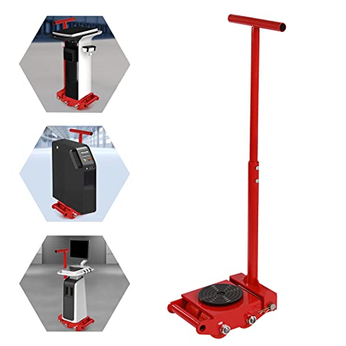 Machinery Mover, 6 Ton 360° Rotation Heavy Duty Dolly Skate Roller Trolley Cargo Moving Tool 4 Rollers with Handle