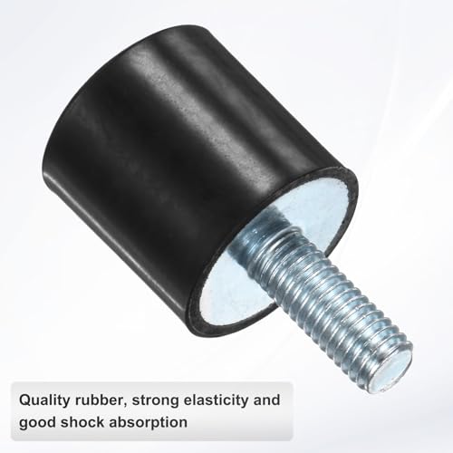 M METERXITY 4-Pack Rubber Mounts D25mmxH25mm Male Vibration Isolators Cylindrical Shock Absorber W M8 x 20mm Studs for Air Compressor/Car/Pump/Boat/Garage Motor/Bobbins Rubber Isolators - size: M8 x 20mm, 25mm x 25mm