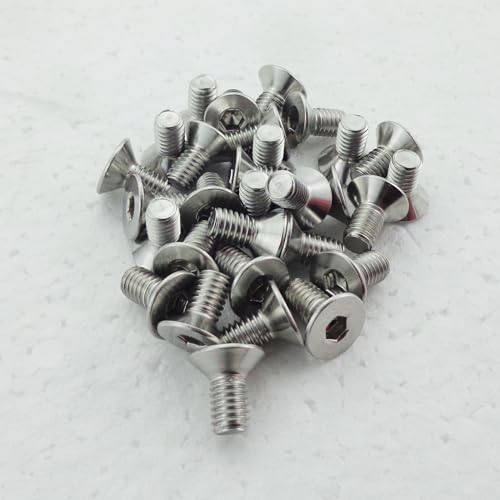 M6 x 12mm Flat Head Socket Cap Screws,Fajoeda 30Pcs M6 Countersunk Bolts 18-8 (304) Stainless Steel Hex Socket Cap Screws - size: 30PCS M6-1.0 x 12mm