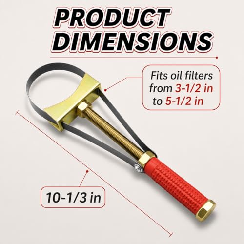 Heavy Duty Adjustable Oil Filter Wrench, 3.5"-5.5" Oil Filter Removal Tool