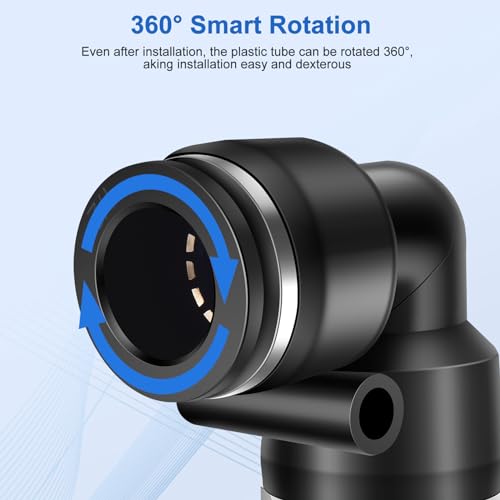 CNAODUN 12 Pcs Push to Connect Fittings 1/2 Inch Tube OD x 3/8 Inch NPT Thread Pneumatic Male Straight and Elbow Quick Connect Air line fittings - size: 1/2"OD x 3/8"NPT