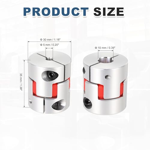 MECCANIXITY 5mm-10mm Aluminium Plum Flexible Shaft Coupling w Hex Wrench - size: 5mm to 10mm