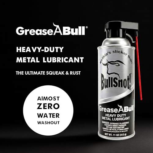 BullSnot! GreaseABull Metal Lubricant – Heavy-Duty, All-Weather Grease for Rust Removal, Metal Polishing & Lubrication – Multi-Purpose Spray for Automotive, Marine, Industrial & Home Use – 11oz