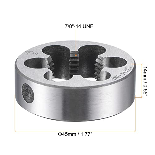 uxcell Round Threading Dies 7/8"-14 UNF, Alloy Tool Steel Machine Thread Repair Hand Tool