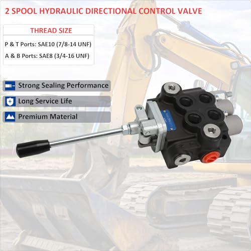 Hydraulic Control Valve with Joystick, 2 Spool 11GPM Hydraulic Directional Valve for Log Splitters, Tractors Loaders - size: 11GPM 2 Spool 1 Joystick