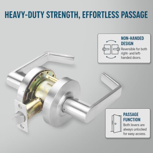 LO-Lock Passage/Closet Commercial Lever Door Lock, ADA, Non-Handed - style: Passage/Closet