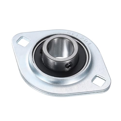 uxcell SBPFL204 Pillow Block Bearings 25/32" Bore Bearing Units Steel Flange Mounted Bearing Housing with Wrench - size: SBPFL204 (ID 25/32")