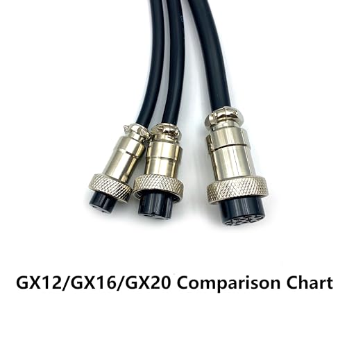 3.28 ft GX16 2 Pin Male to Female Cable, GX16 2Pins Female to Male Head Aviation Cordset Electrical Connector Panel Mount Circular Metal Adapter Cordset for Ships 7A 220V 18AWG (1meter) - size: GX16 2Pin