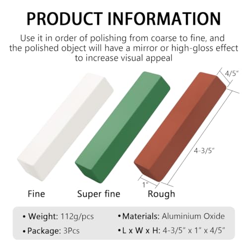 SCOTTCHEN Buffing Polishing Cutting Compounds 12 Oz. Kit - Green Fine/White Medium/Red Coarse - 3 Pack - size: 12 Oz. - Green Fine/White Medium/Red Coarse