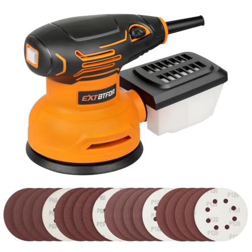 5" Orbital Sander,300W 5000-12000OPM Variable Speed 20 Sandpapers