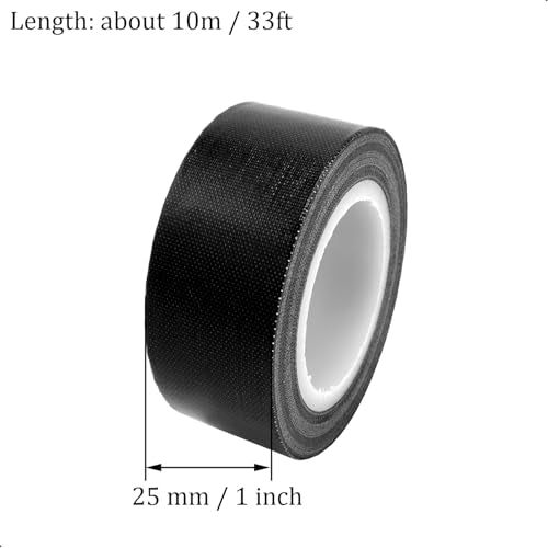 1Roll Heat Resistant Tape, High Temperature Heat Transfer Tape, PTFE Tape,Film Adhesive, 25mm / 1" Width, 10m / 33ft Length, Black 1" / 2.5cm Width - size: 25mm