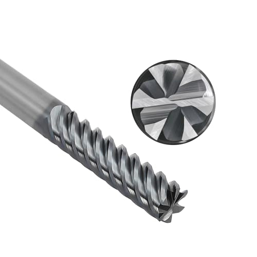 Tools Extra Long Carbide End Mills,6 Flute Square Milling Cutter,High Helix Angle for High Hardness Steel Finshing Milling Processing - 3/8 Shank (3/8-3.0" 1PCS) - size: EXL 3/8-3" 6F 1PC